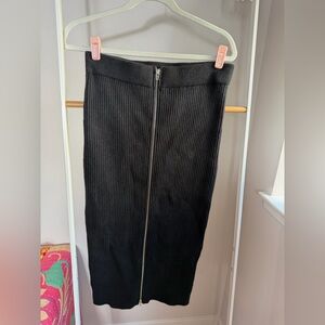 Alexander Wang Black Ribbed Pencil Skirt